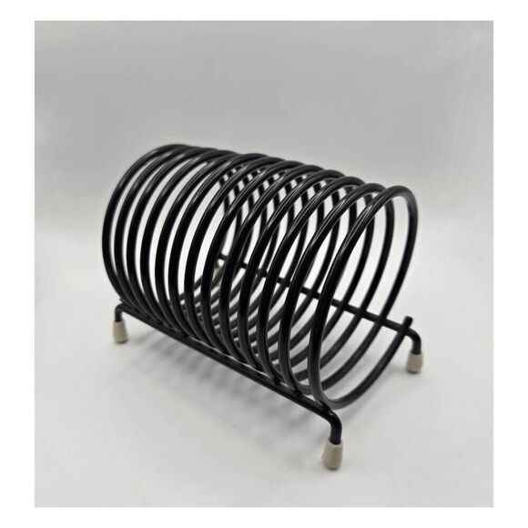 Vintage 1950's Desktop Black Circle Letter Holder Rack - Picture 6 of 6